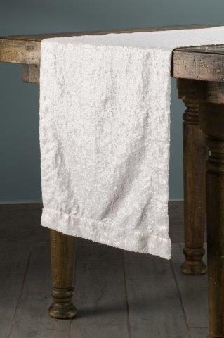 Specialty Sequins White table runner